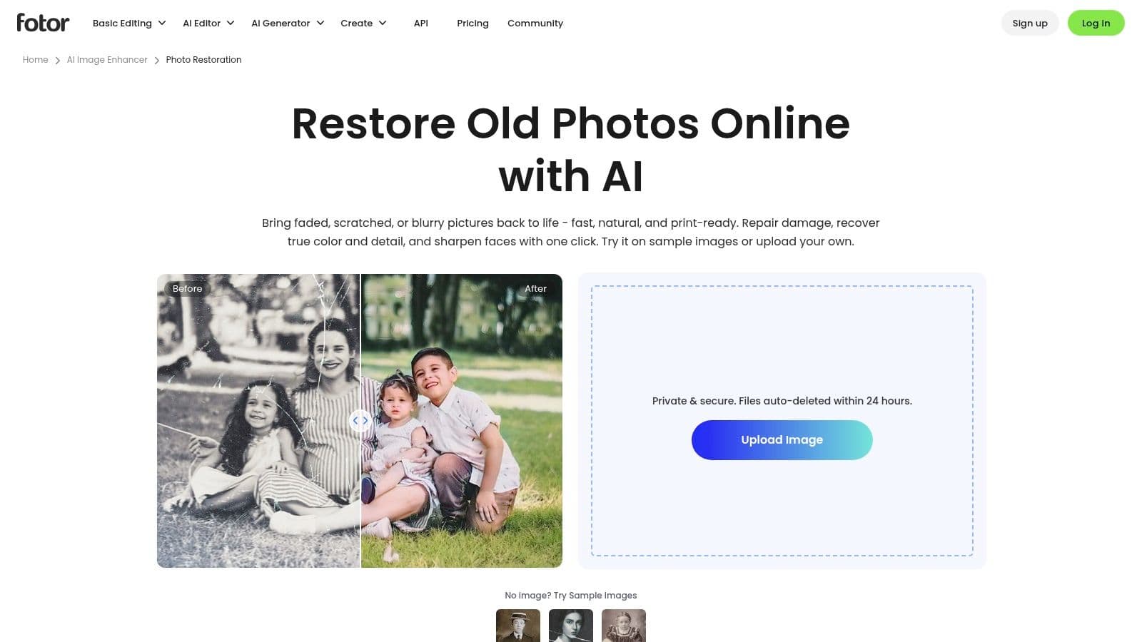 Fotor, AI Photo Restoration