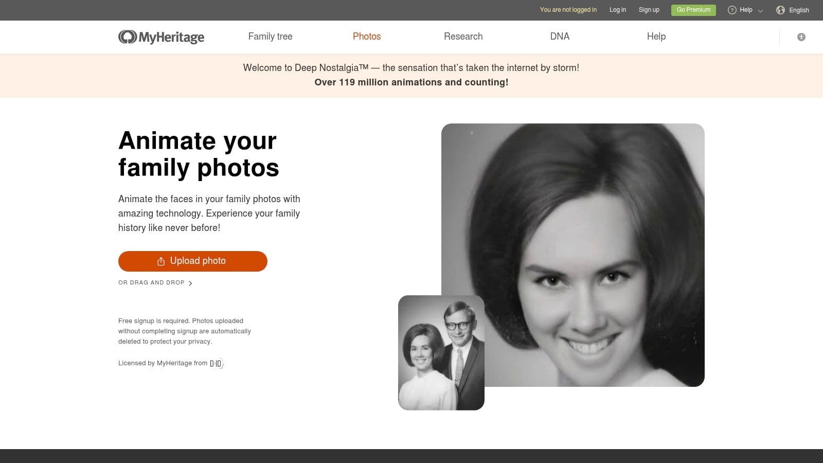 MyHeritage Deep Nostalgia