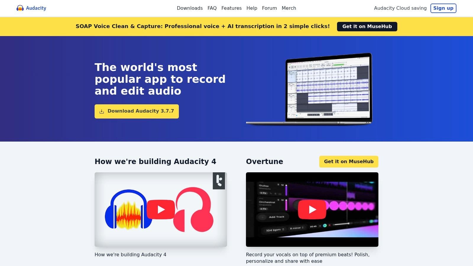 Screenshot from https://www.audacityteam.org/