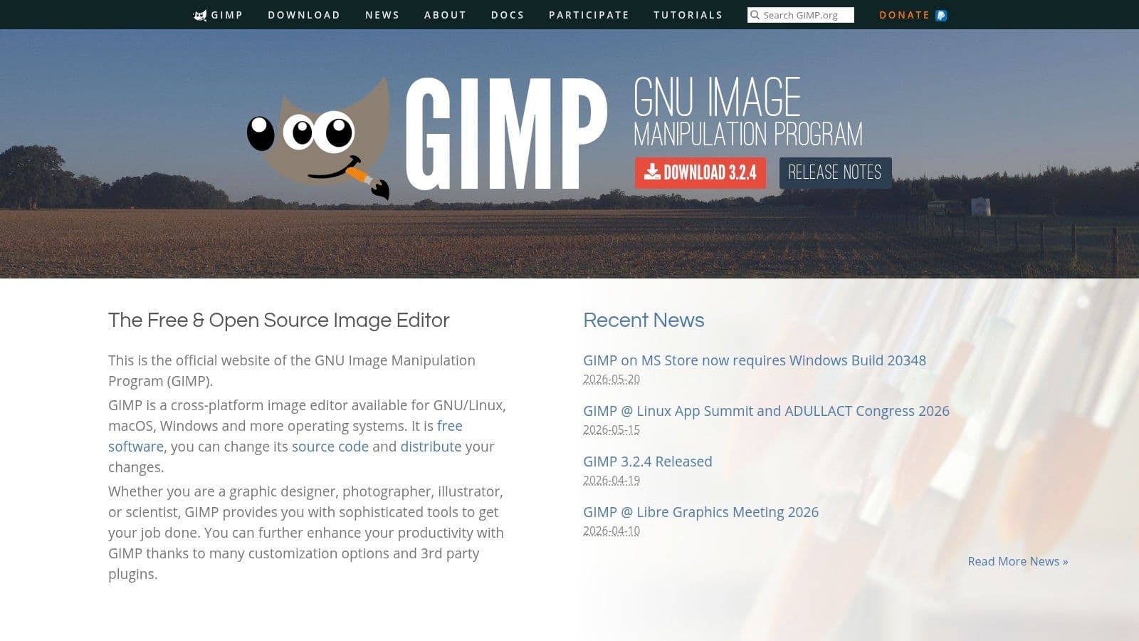 GIMP, Free Desktop Editor (Open Source)